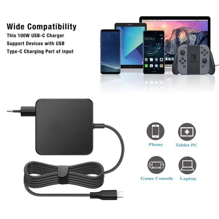 Adaptateur universel pour ordinateur portable 100W 20V PD USB-C