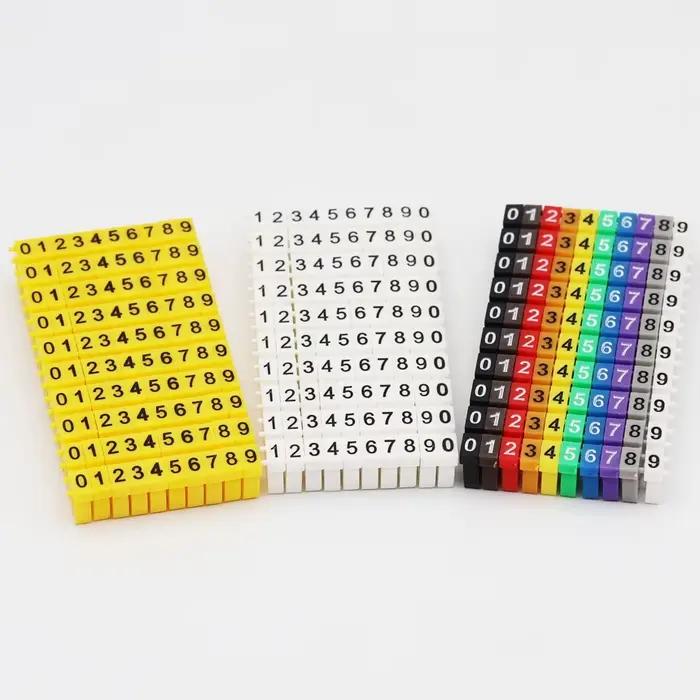0, 3-10 mm2 chiffres arabes 0-9 0123456789 Numéro câble réseau fil C Type pince marqueur étiquette cordon marquage