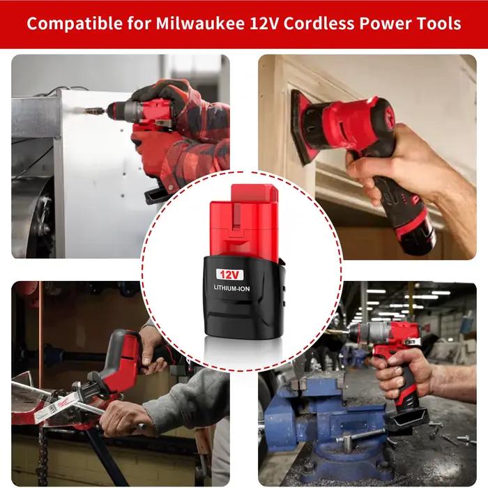 Pour batterie Milwaukee M12/M18 3.0Ah/6.0Ah/9.0AH 12V/18V
