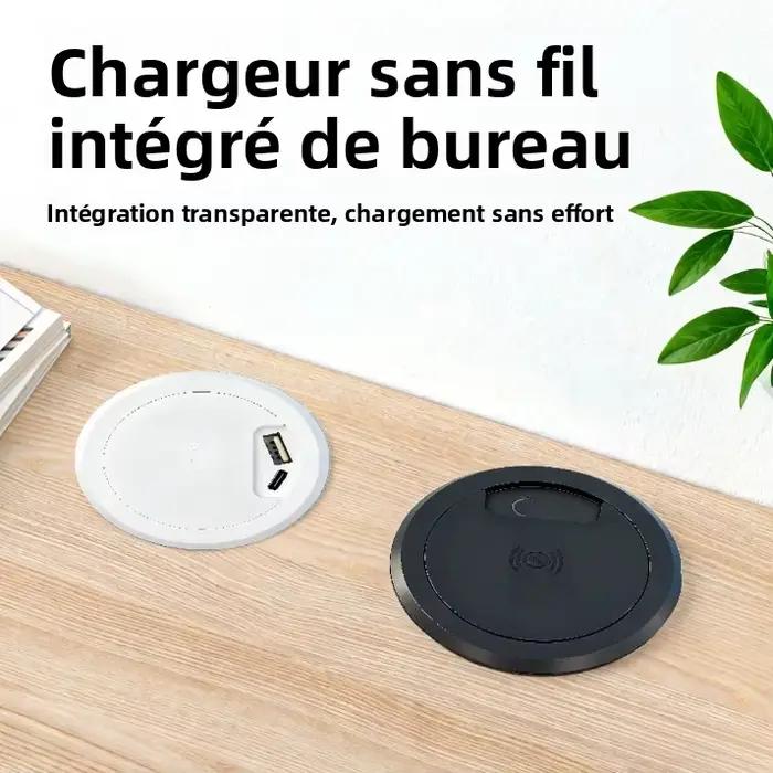 FUNAYA chargeur USB type-c intégré intelligent 2 en 1 bureau