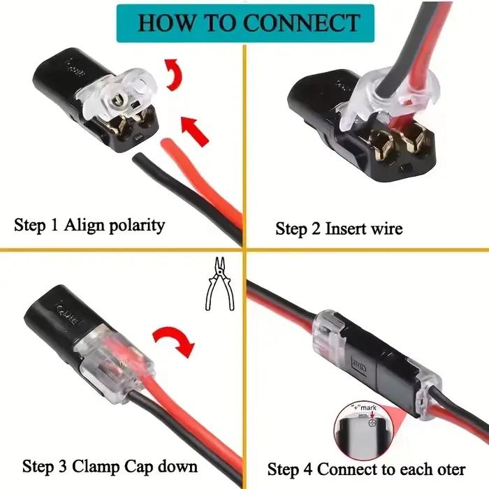 Connecteur Électrique Étanche de 1/2/3 Broches pour Véhicule - Barrette de Bornes Scellée et À l'Épreuve de la
