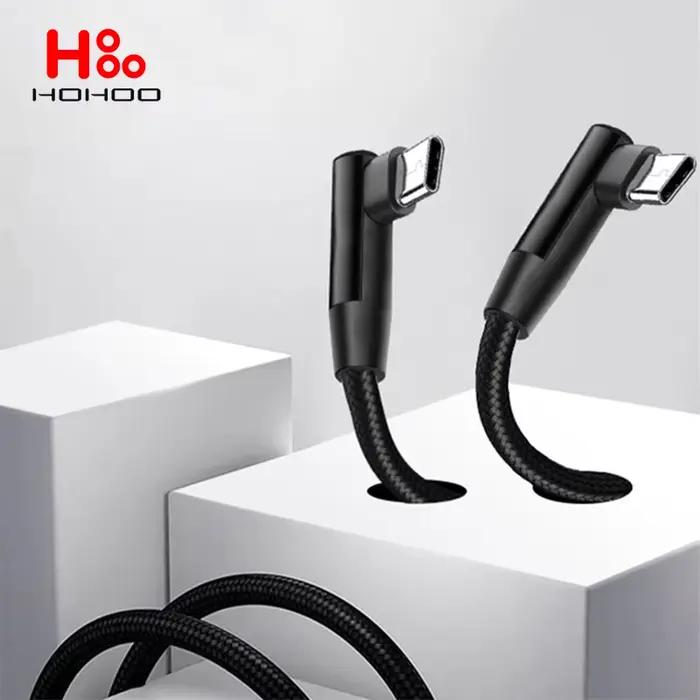 100W USB C vers C câble 90 degrés angle PD 4.0 3.1 pour iPhone 15 pro max + MINI Xiaomi Huawei p60 50 40 30 mate 60 50
