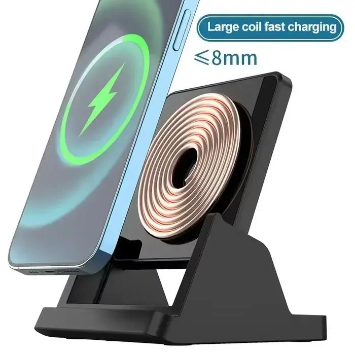 Support de Chargeur Sans Fil Amovible Vertical pour Bureau Compatible iPhone 17 16 15 14 13 12 Samsung S25 Xiaomi 15 – Station de Recharge Rapide