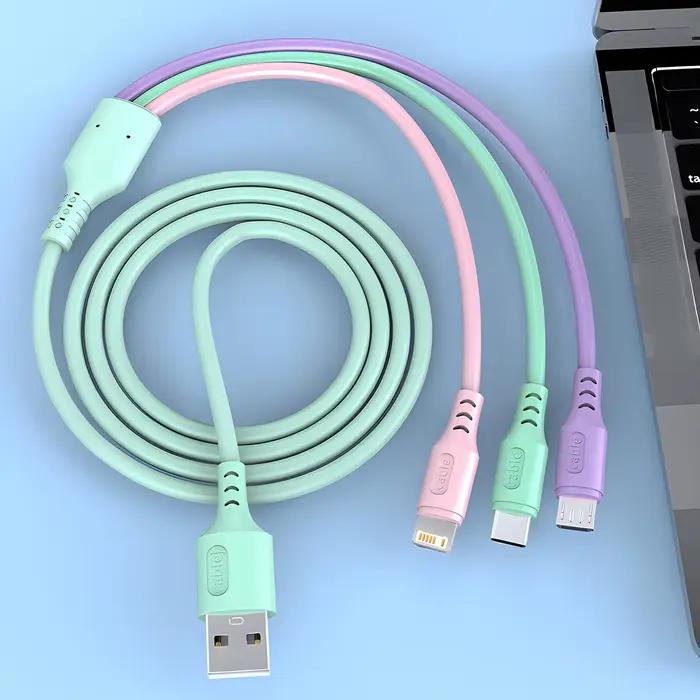 Câble de charge rapide 3 en 1 pour iPhone15 14 13 12 11 X Pro Max