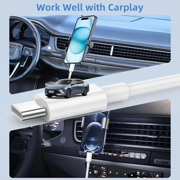 Chargeur de voiture certifié Apple MFi pour iPhone 16 15