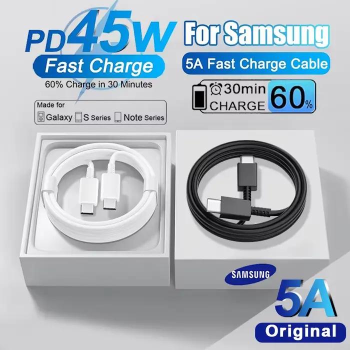 SAMSUNG D'origine 5A 45W Type C Câble De Charge Rapide