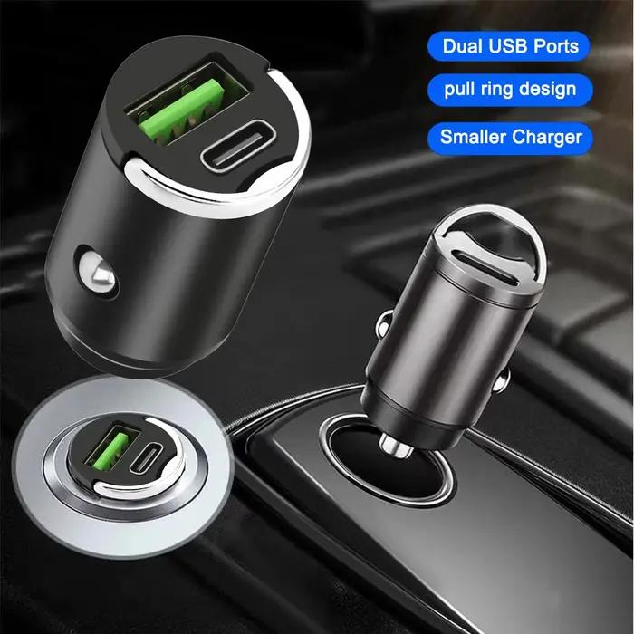 Mini voiture USB/QC3.0 PD chargeur 12-24V charge rapide