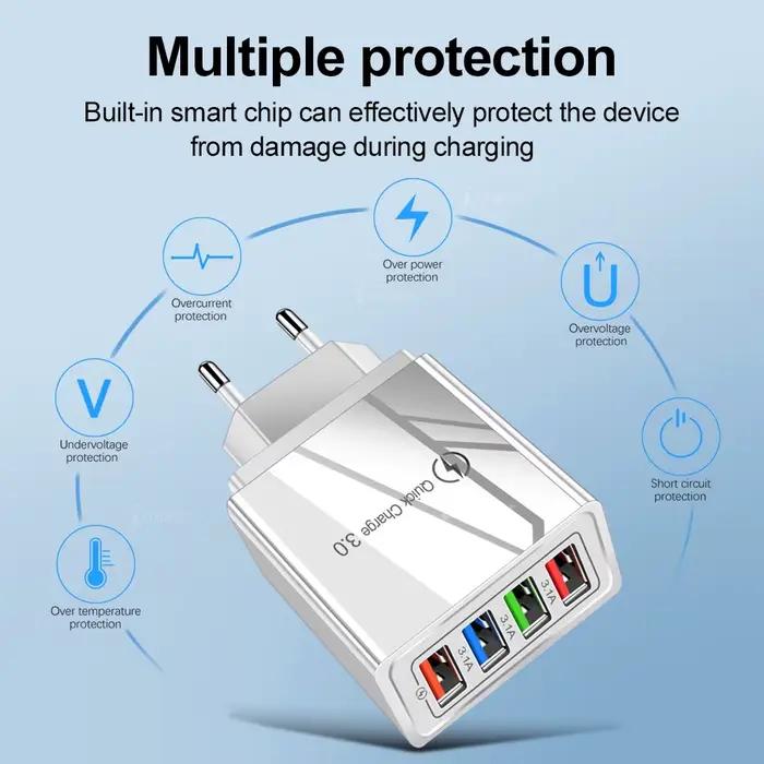 Chargeur USB 3.1A 4 Ports