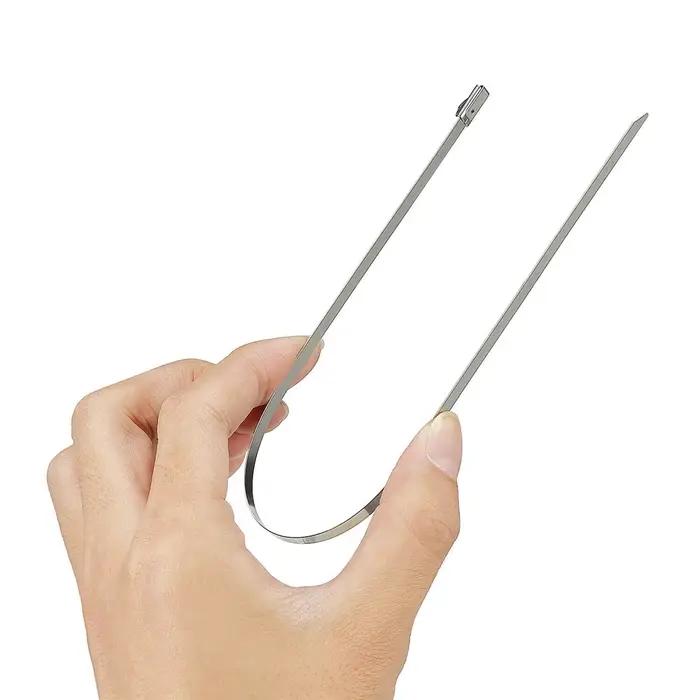 100 pièces 304 # Attaches de câble en acier inoxydable