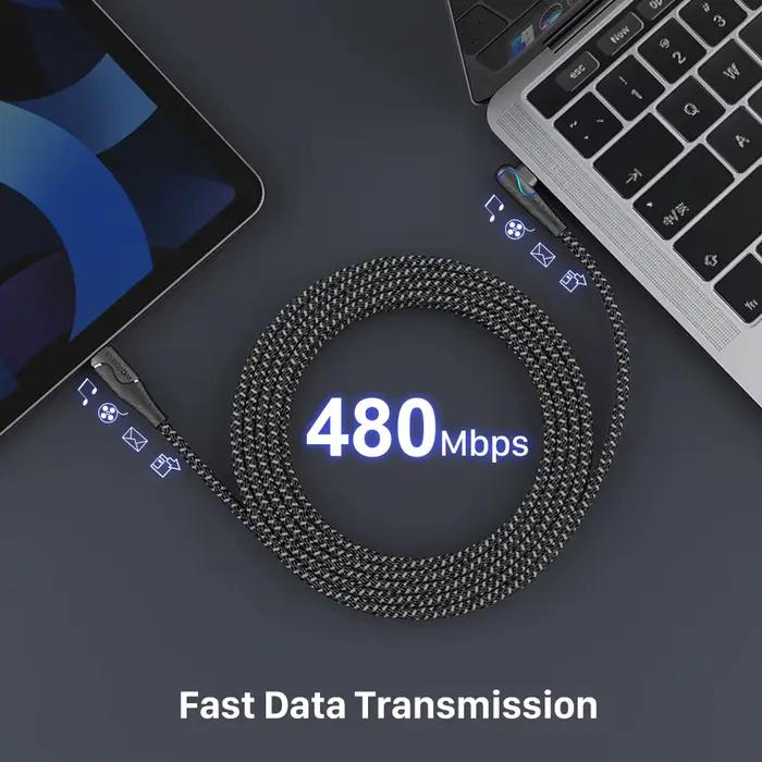 Câble USB C vers USB C 3m/10ft 100W 5A E-Marker
