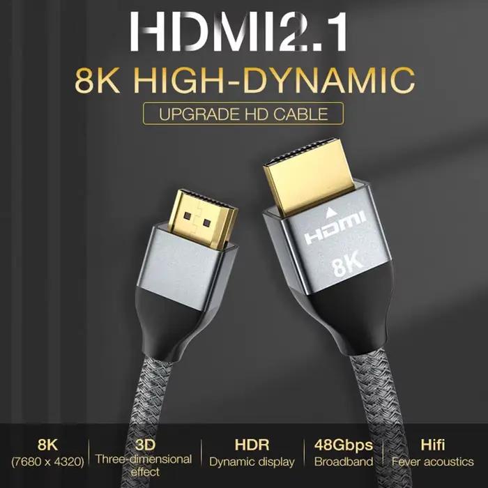 Câble HDMI 8K 2.1 fil pour Xiaomi Xbox PS5 PS4 Chromebook ordinateurs portables TV Box projecteur