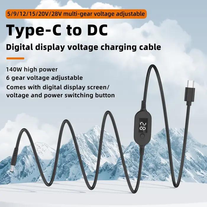 Câble d'alimentation USB C vers DC 140W Type C à 5V 9V 12V 15V 20V 28V