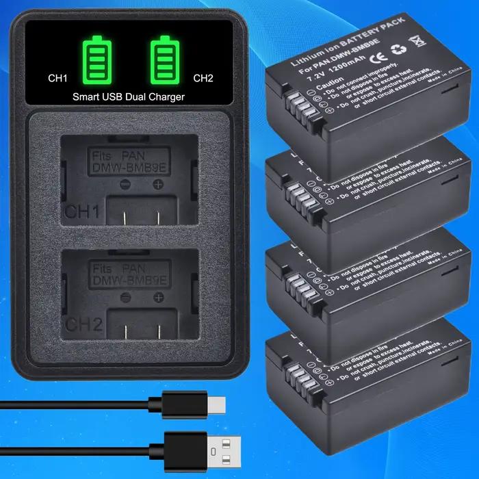 Batterie/chargeur DMW-BMB9E DMW-BMB9 pour appareils photo Panasonic Lumix DC-FZ80