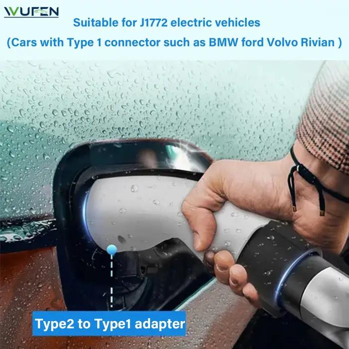 WUFEN Type2 à Type1 EV chargeur adaptateur 32A 7KW MAX Compatible