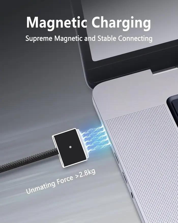 Câble de charge rapide magnétique 140W USB-C vers MagSafe 3 (2m/6