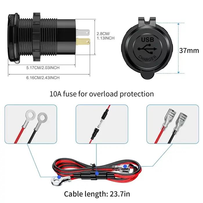 Chargeur de voiture USB C 12V/24V