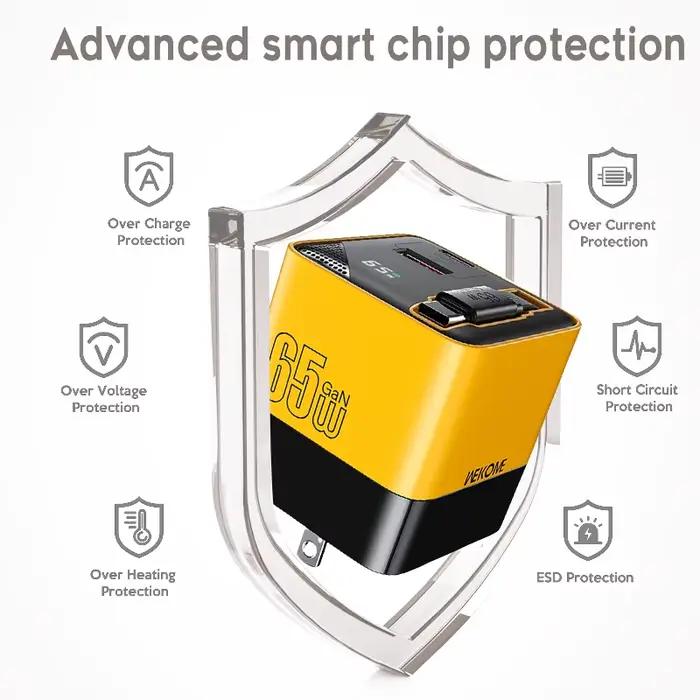 Chargeur USB-C rapide avec câble intégré 80cm pour iPhone 17 16 15 Pro Max PD 40W 27W Xiaomi Samsung occasionnelle recharge rapide et efficace