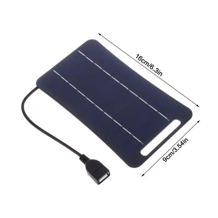 Chargeur solaire portable 2W USB C à charge rapide pour téléphone, camping, randonnée, usage d'urgence