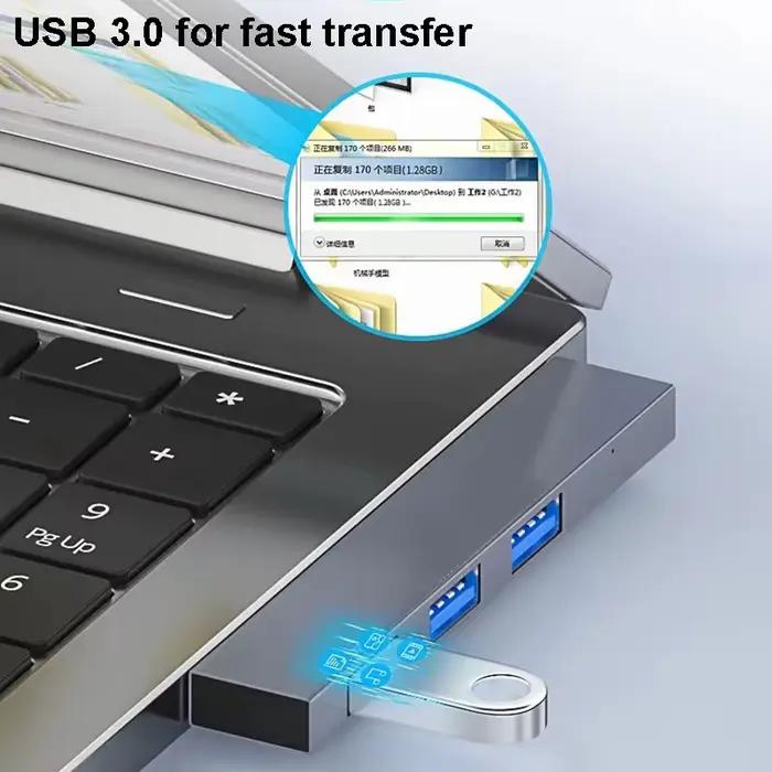 Hub USB C 4 en 1 3.0 PD 60W Type C 3.1 pour Xiaomi Lenovo Macbook Pro 13 15 Occasions Spéciales Productivité Bureau Élégant Design Compact