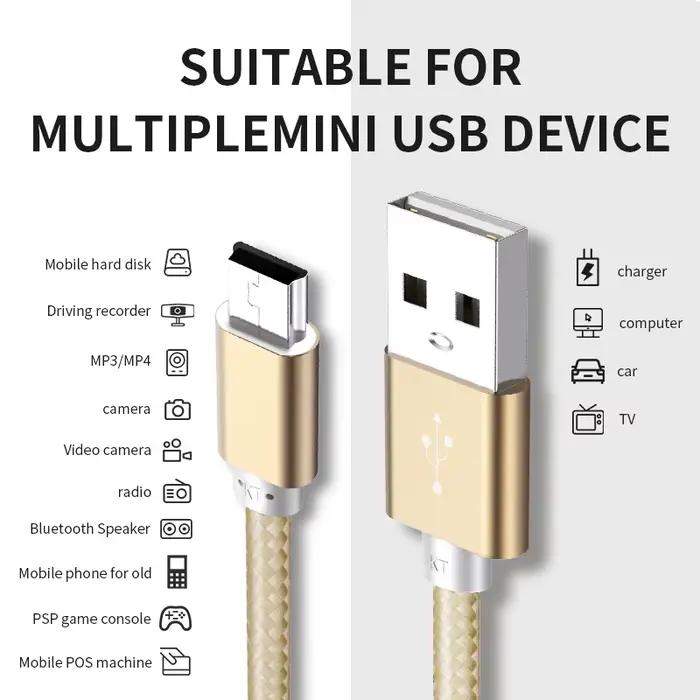 Mini câble USB Mini USB vers USB câble de chargeur de données rapide pour lecteur MP3 MP4 voiture DVR GPS appareil photo numérique HDD Mini USB