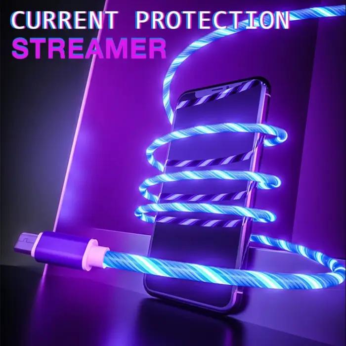 Fil de charge avec lumière LED pour téléphone portable