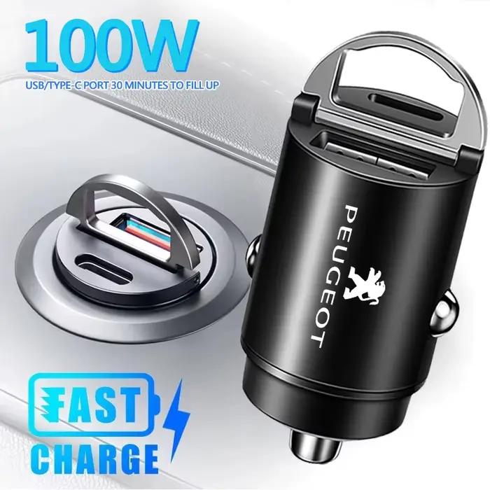 100W QC3.0 PD Mini chargeur de voiture charge rapide