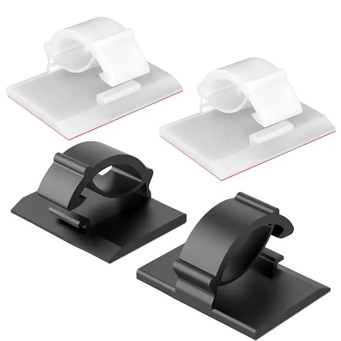 Pinces de gestion des câbles en plastique pour bureau, poste de travail, organisation de câbles USB, ligne de données, enrouleur de canettes, blanc, rouge, noir, vert