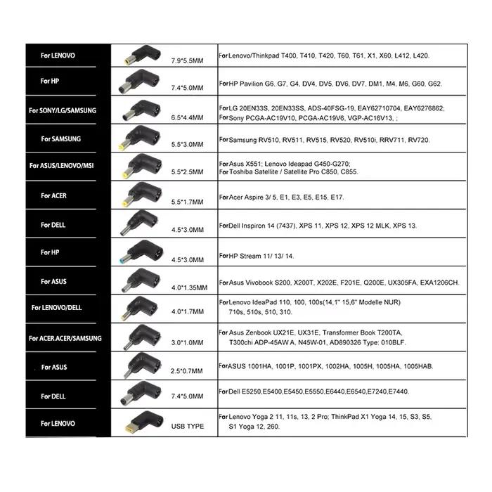 Embout CC 3 Broches Adaptateur Universel Chargeur Voiture Prise CC 3 Broches Connecteur Alimentation Asus Dell HP Lenovo Occasions Spéciales