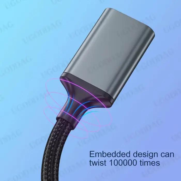 Câble d'extension tressé USB 1M 2M 3 mètres mâle à femelle ordinateur USB 2.0 clé USB souris clavier