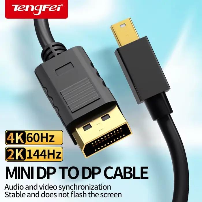 Câble Mini DP vers DP 4K 60Hz 2K 144Hz 1080P Displayport mâle à mâle