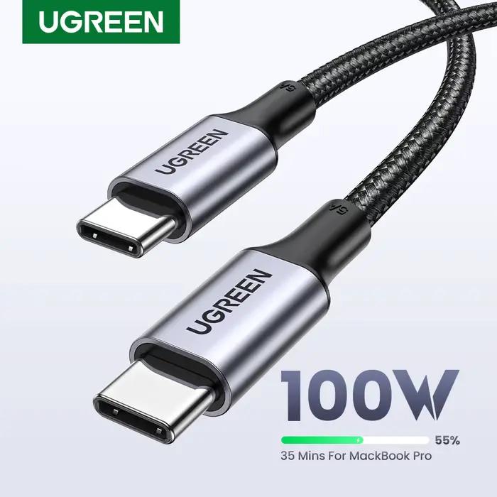 UGREEN 100W USB C vers USB C câble de chargement pour iPhone 17 16 MacBook Air iPad Samsung S25 5A QC4.0