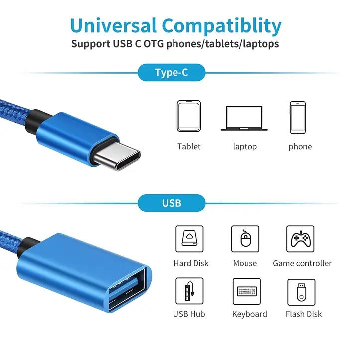 Câble adaptateur USB OTG USB 3.0 Type C mâle vers USB A femelle