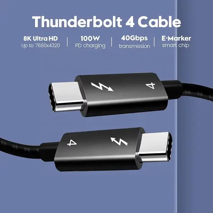 Câble Thunderbolt 4 BMAD pour Macbook Dell HP avec charge rapide 100W et transfert de données super-speed 40Gbps occasions professionnelles et personnelles