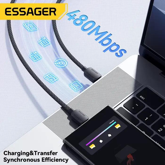 Essager 7A 100W USB Type C câble pour Huawei Honor 88W PD chargeur de charge rapide USB