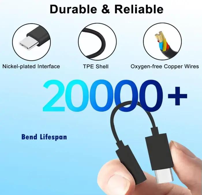 Adaptateur USB-C vers prise casque 3,5 mm femelle vers USB-C mâle pour Samsung Galaxy S25/S25 Ultra/S24/S24 écouteurs casque câble audio téléphone mobile compatibilité audio smartphone