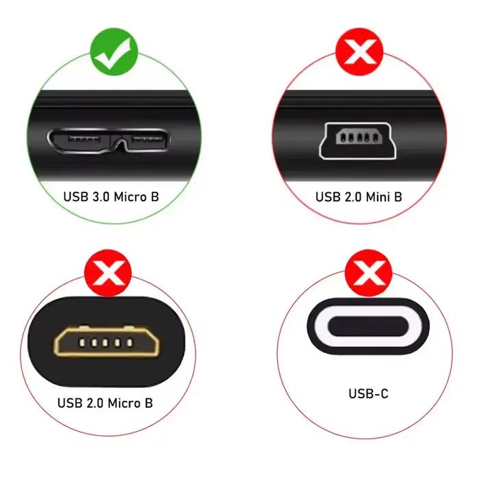 Câble de disque dur USB 3.0 Micro B pour disque dur externe cordon de données USB 3.0 portable WD Hitachi Lacie Seagate Toshiba 0.5m 1m connexion rapide et fiable