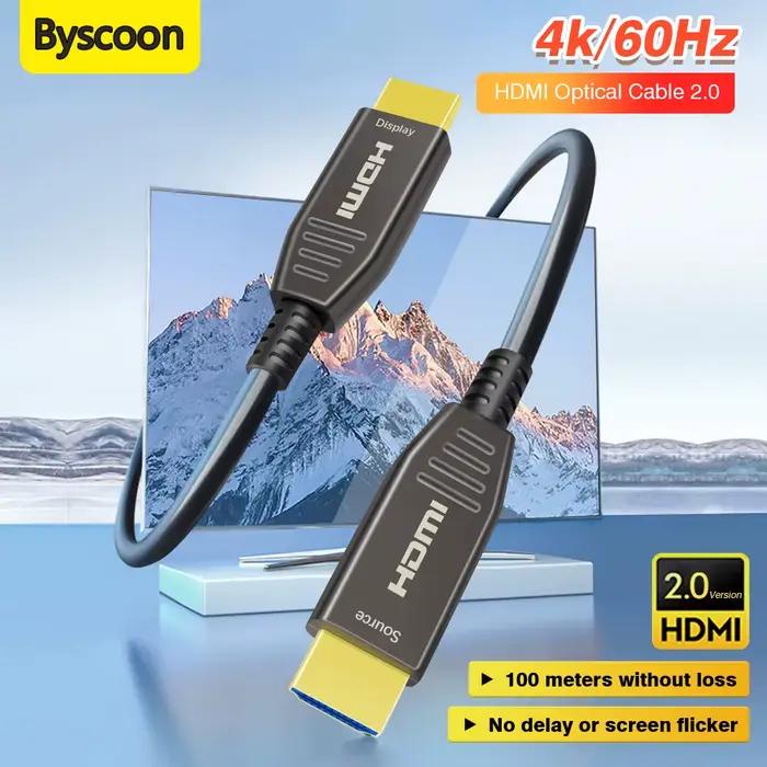 Câble à fibre optique HDMI 4K 60 Hz AOC 2.0 haute vitesse ​ ​ Support 18 Gbit/s HDR ARC HDCP2.2 10/15/30/50 m pour projecteur Xbox PS5/4 HDTV