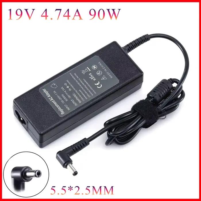 Chargeur d'ordinateur portable 19V 4.74A 90W 5.5*2.5mm pour ASUS Toshiba/Lenovo Adaptateur A46C X43B A8J K52 U1 U3 S5