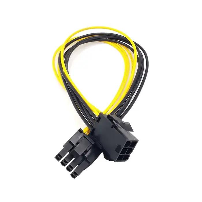 Câble d'alimentation GPU 20 cm, 6 broches femelle vers 8 (6+2) broches mâle, convertisseur d'alimentation PCI Express, câble d'alimentation pour carte graphique vidéo 6P vers 8P