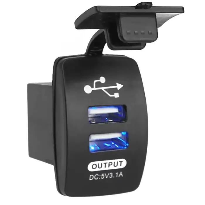 Chargeur de voiture double USB 5V 3.1A universel pour voiture moto voiture électrique ATV bateau occasion spéciale pour homme femme