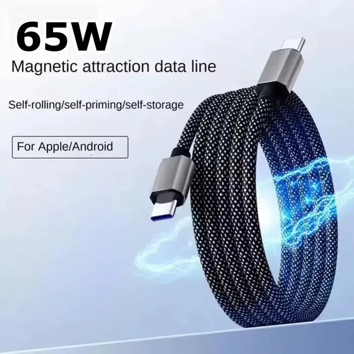 Câble USB C vers USB C à enroulement magnétique