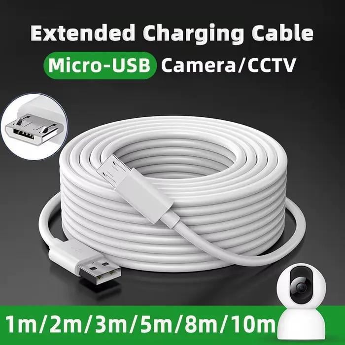 Câble de charge micro USB ultra-long type C pour surveillance et charge de téléphones mobiles longueurs variées de 0.75m à 10m