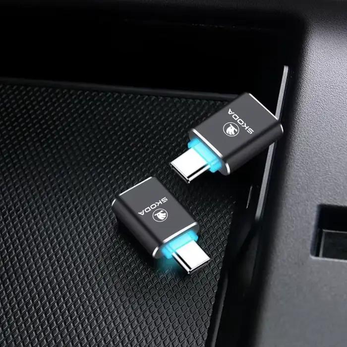 Adaptateur de câble de chargement de convertisseur de Port USB de Type C vers pour Skoda Octavia Superb Rapid Kodiaq Karoq Fabia Kamiq Enyaq Citigo Scala