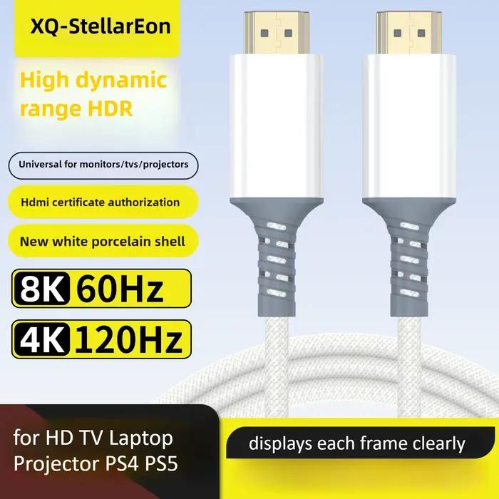 Câble blanc 8K hdmi 2.1