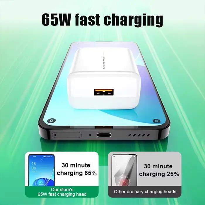D'origine 65W Supervooc USB Chargeur Rapide Pour OPPO K13 K12 K11 K10 Turbo Reno 14 13 12 11 Pro Trouver X8 X7 X6 A5 A6 Pro Type C Câble