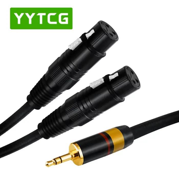 Câble audio XLR mâle-femelle pour haut-parleurs et microphones avec connecteurs RCA et jack stéréo 3.5mm en cuivre sans oxygène pour audiophiles et professionnels occasions spéciales
