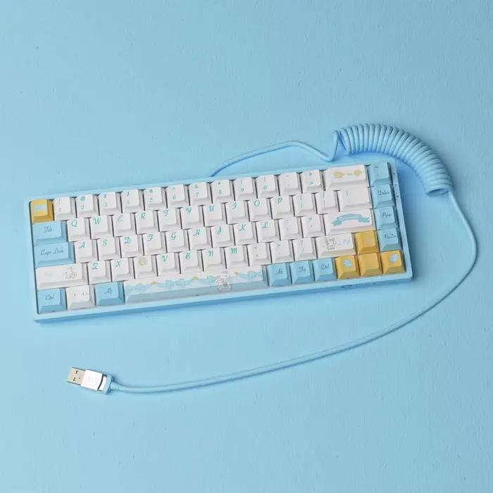 Akko – câble d'extension enroulé personnalisé USB type-c rétractable, câble sprial à ressort hélicoïdal pour clavier mécanique 1.5M