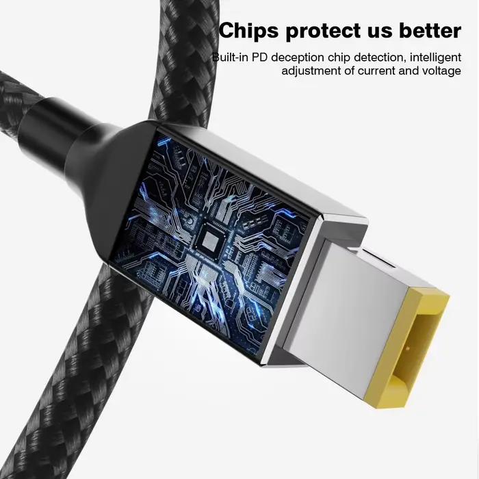 Chargeur d'ordinateur portable 20v 6.75a 135w pour Lenovo Legion y9000p y9000k y7000p type C Adaptateur secteur USB SLIM carré câble de charge