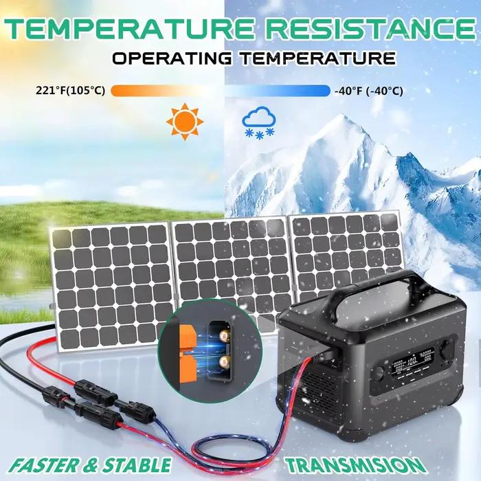 JMUYTOP pour centrale électrique Portable EcoFlow XT60i câble d'extension 12AWG 118 pouces/3M