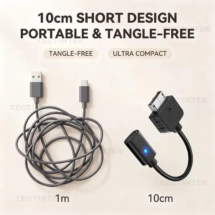 Adaptateur de charge USB-C pour console PS Vita 1000 avec indicateur LED fil à âme en cuivre pur cordon de conversion Type C pour gamer occassions spéciales recharge rapide et sûre